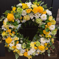 Sympathy Sun Wreath: reference floral photograph