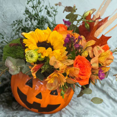 Fall Pumpkin Arrangement: reference floral photograph