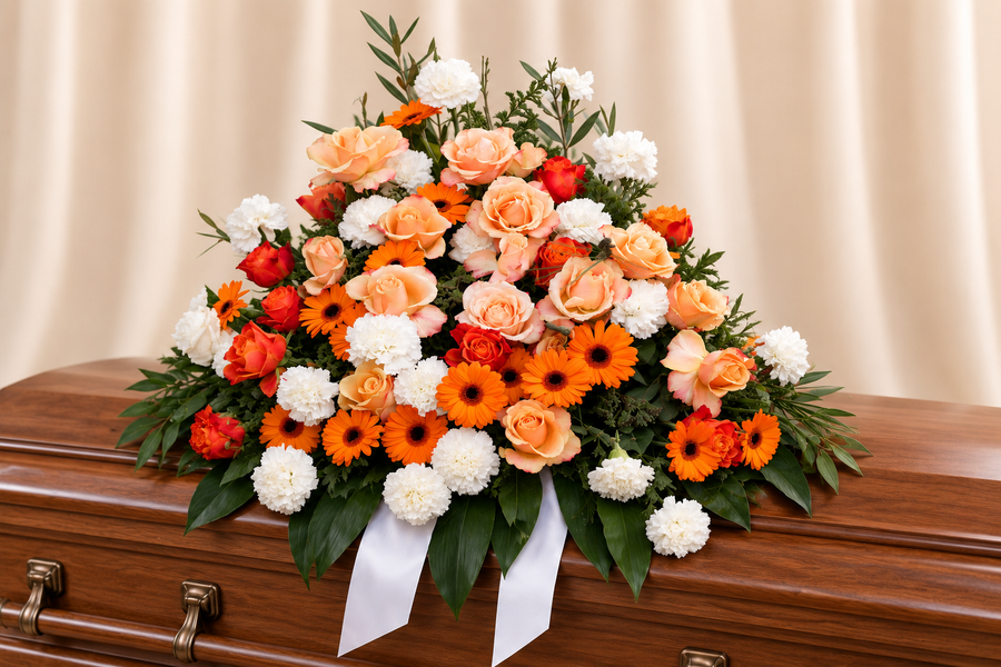 Golden Horizon Casket Spray