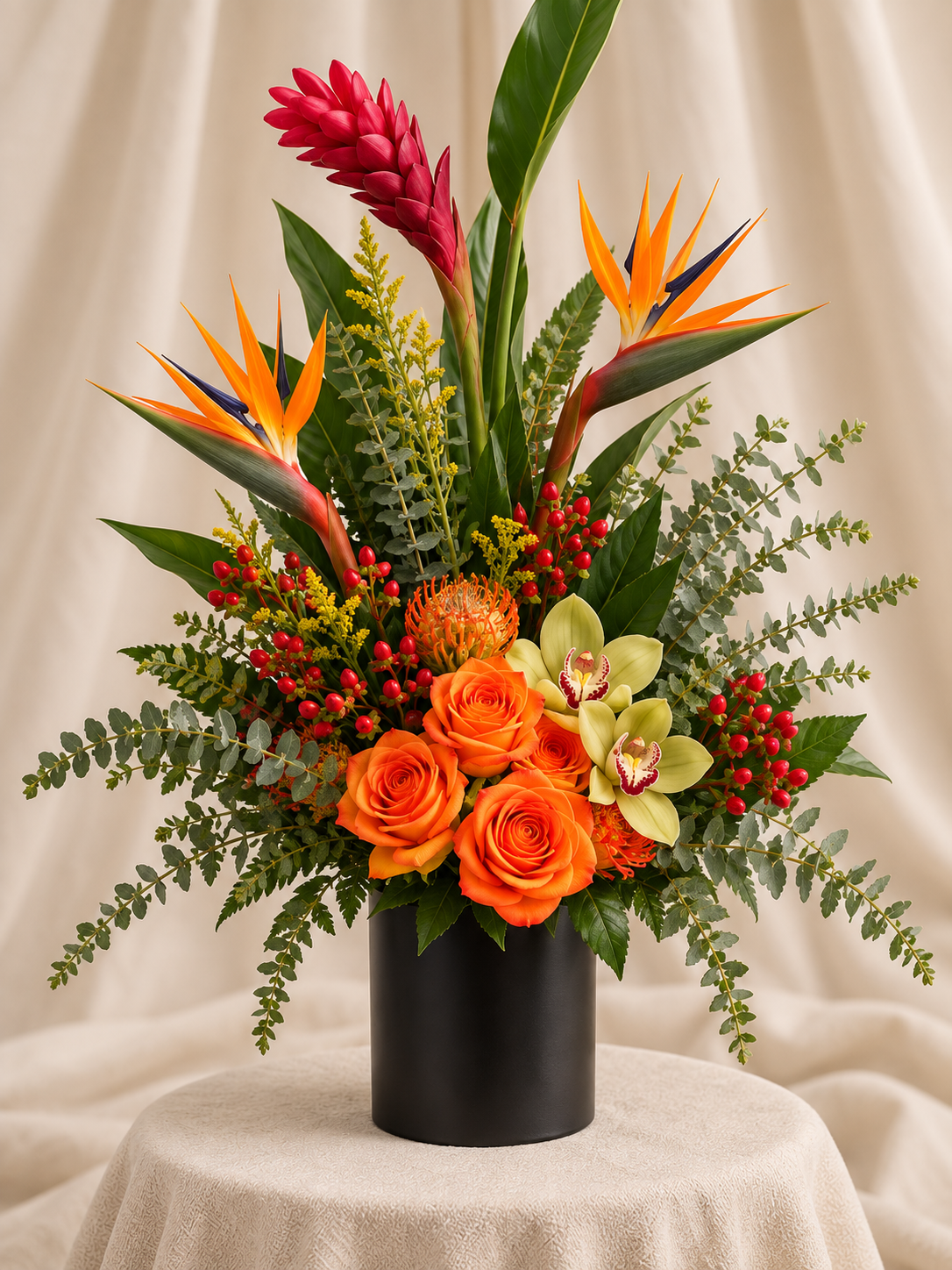 Bird of paradise/tropical arrangement